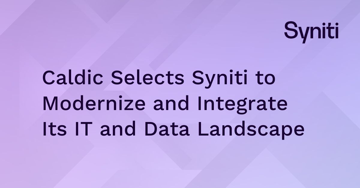 Caldic Selects Syniti to Modernize and Integrate Its IT and Data Landscape