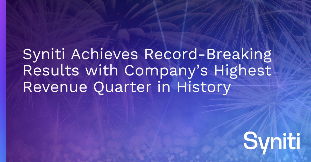 Syniti Achieves Record-Breaking Results with Company’s Highest Revenue Quarter in History